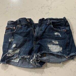 Aeropostale Dark Blue Distressed Jean Shorts